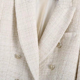 Women's Suits Spring Urban Casual Women's Textured Double Breasted Blazer