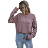 Women Knitted Sweater Knitted Long-Sleeved Twist Mori Short Bottoming Sweater