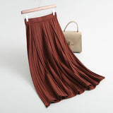 Women Knitted Skirt Autumn and Winter Knitting Skirt Pleated Skirt