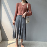 Women Knitted Skirt Autumn and Winter Knitting Skirt Pleated Skirt