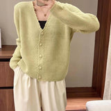 Women Knitwear Autumn and Winter V-neck Sweater Loose Knitted Cardigan