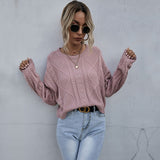 Women Knitted Sweater Knitted Long-Sleeved Twist Mori Short Bottoming Sweater