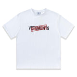 Vetements T Shirts VTM Letter Stamp Printed round Neck Short Sleeve T-shirt