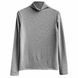 Women T Shirt Turtleneck Bottoming Shirt Women Autumn and Winter Warm T-shirt