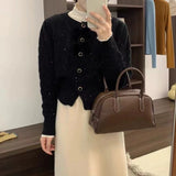 Women Knitted Cardigan Red Knitted Cardigan Bow Sweater Coat