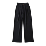 Women Sweatpants Straight Loose Black Trousers Casual Wide Leg Pants