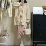Women Knitwear Autumn and Winter Sweater Coat Loose Knitted Cardigan