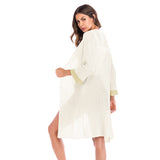 Women Knitted Sweater Autumn Knitted Fine Yarn Loose-Fitting Solid Color Long Sleeves Coat