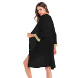 Women Knitted Sweater Autumn Knitted Fine Yarn Loose-Fitting Solid Color Long Sleeves Coat