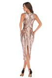 Women's Evening Gown Sexy V-neck Sleeveless Sequins Dress