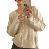 Women Knitted Cardigan Vintage Sweater Cardigan Loose Sweater Coat