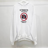 Vetements Hoodie VTM Letter Photo Velvet Padded Loose Hooded Sweater