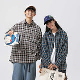 Unisex Jacket Autumn Thick Checks Shirt