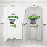 Vetements T Shirts VTM Werther Cute Cement Gray Letter OS Loose Short Sleeve T-shirt