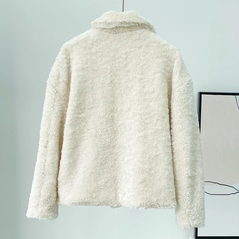Women Jacket Faux Lamb Fur Coat Female Autumn and Winter Loose Plush Top