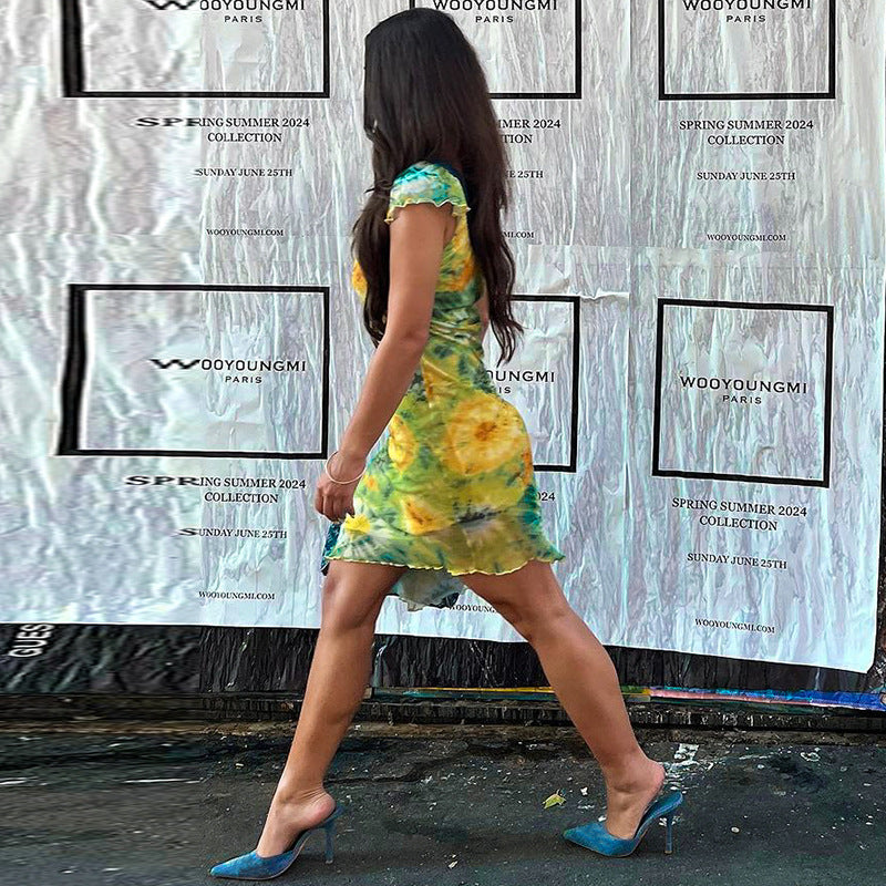 Women Dresses Spring Sexy Mesh Dress