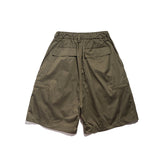 Men Shorts Retro Loose Straight Wide-Leg Pants Casual Multi-Pocket Workwear Shorts