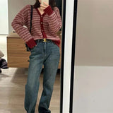 Women Knitwear Autumn and Winter V-neck Sweater Loose Knitted Cardigan