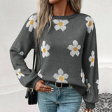 Women Knitted Sweater Autumn and Winter Long Sleeve Brocade Sweater