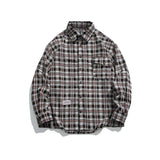 Unisex Jacket Autumn Thick Checks Shirt