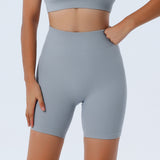 Women Yoga Sports Shorts Quick-Drying Threaded Tight High Waist Yoga Pants Workout Shorts