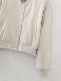 Women Jacket Flight Jacket Baseball Uniform Coat Autumn Loose Casual Jacket