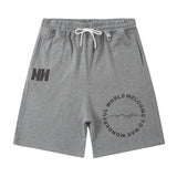 Men Shorts Hiphop Vintage Flame Print Sports Shorts