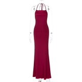 Women Dresses Sexy Cutout Backless Slim Fit Dress