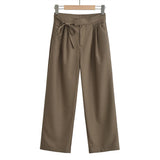 Women Sweatpants Spring and Autumn Loose Straight Casual Khaki Wide-Leg Pants