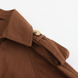 Women Trench Coat Long-Sleeved Lapel Coat