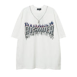 Men T Shirt Summer Letter Necklace Short Sleeve T-shirt