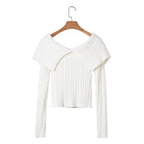 Women Sweater Knitwear Fall Slim Fit Double Zipper Sweater
