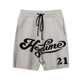 Men Shorts Hip Hop Letters Contrast Color Knitted Sports Shorts