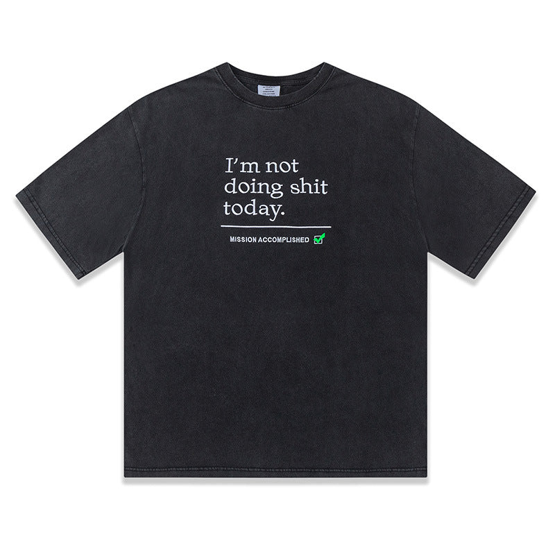 Vetements T Shirts Vtm Werther Cute Washed Loose Short Sleeve Men and Women