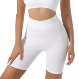 Women Yoga Sports Shorts Quick-Drying Threaded Tight High Waist Yoga Pants Workout Shorts