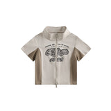 Unisex Jacket Retro Biker's Style Short Stand Collar Coat