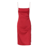Women Dresses Summer Sexy Backless Slim Fit Split Sling Dress
