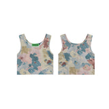 Women Vest Oil Painting Printed Sexy Short Vest