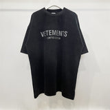 Vetements T Shirts Vtm Werther Cute Washed Loose Short Sleeve Men and Women
