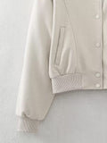 Women Jacket Flight Jacket Baseball Uniform Coat Autumn Loose Casual Jacket