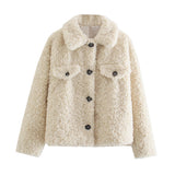 Women Jacket Loose Faux Lamb Fur Coat