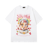 Men T Shirt Summer Cartoon Animation Printed Couple Short Sleeve T-shirt