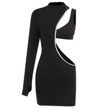 Women Dresses Sexy Cutout Rhinestone Dress Hip Skirt