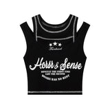 Women Vest Retro Short Sling Top Y2g Slim-Fit Short-Sleeved T-shirt