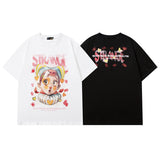 Men T Shirt Summer Cartoon Animation Printed Couple Short Sleeve T-shirt