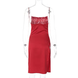 Women Dresses Summer Sexy Backless Slim Fit Split Sling Dress