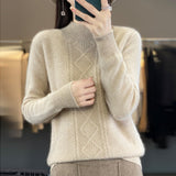 Women Knitted Pullover Turtleneck Sweater Women's Autumn and Winter Sweater Long Sleeve Sweater Loose Casual