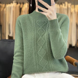 Women Knitted Pullover Turtleneck Sweater Women's Autumn and Winter Sweater Long Sleeve Sweater Loose Casual