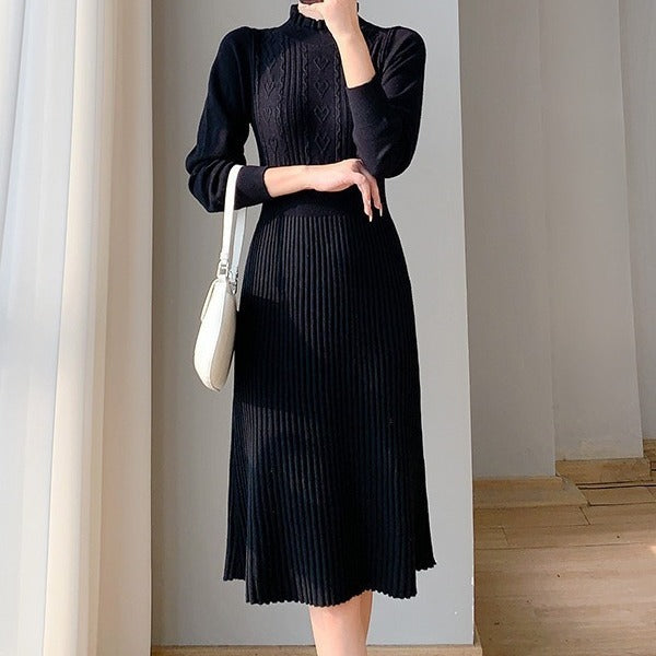 Women Knitwear Spring and Autumn round Neck Knitwear Dress