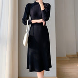 Women Knitwear Spring and Autumn round Neck Knitwear Dress